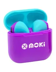 MokiPods Mini True Wireless Stereo Earphones for Kids Volume Limited in Purple/Aqua ACC-MPMPMPA