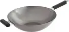 Large 14 Inch Carbon Steel Wok With Helper Handle For Perfect Stir Frying
