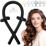 Heatless Curling , Hair Curler Headband For Long Hair, No Heat HairCurler -Black