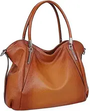 [COLOY] Genuine Leather Purses and Handbags for Women Tote Handle Shoulder Hobo Bag Satchel Ladies Crossbody Bags, Sorrel, Medium