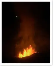 Kilauea Volcano Fissure 8 Lava Fountains Moon In Background 2018 Photo