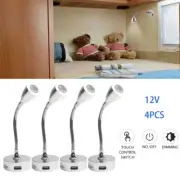 4X 12V LED Spot Reading Light Camper Caravan Boat Touch Switch USB Interior Lamp