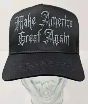 Donald Trump Ultra Dark Gothic MAGA Cali-Fame USA MADE Hat DOGE Elon Musk Cap