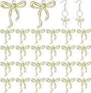 [PH PandaHall] 30pcs Bowknot Charms Pendants Bow Dangle Charms Ribbon Bowknot Charm Alloy Necklace Jewelry Charm with Loop