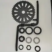 Black 44T Sprocket 2”Cup Wide Pedal Crank Kit, One-Piece Crank, for 2- Stroke Motor,Gas Motorized Bicycle 48cc/66cc/80cc