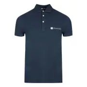 Aquascutum Aldis Crest Block Logo Navy Blue Polo Shirt