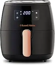 Russell Hobbs Brooklyn Air Fryer, RHAF57, 5.7L, 7 Auto Air Fry Functions, Digital Touch Screen & Display, Removable Crisping Plate, Convenient Carry Handle, Black