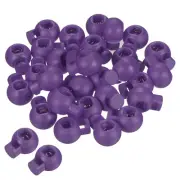 Cord Locks, 30 Pack Ball Spring Toggle Stopper, Dark Purple