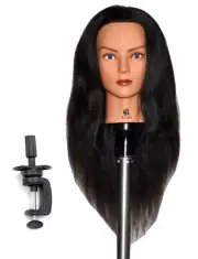 24" Human Hair Cosmetology Mannequin Manikin Training Head with Clamp (24" DA...