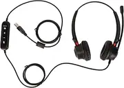Telephone Headset Adjustable Volume Microphone Mute USB Binaural Business Headset for Telemarketing Call Center