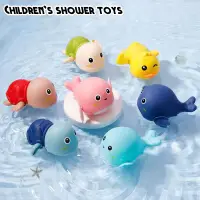 在飛比找蝦皮購物優惠-浴缸玩具鴨子游泳海豚玩具兒童水嬰兒青蛙女孩浴缸玩具嬰兒洗澡用