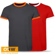 UNISEX SPORTS RUGBY TRAINING WORK PROMOTIONAL TEE RINGER STYLE COTTON SHIRTS