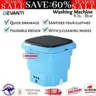 Devanti Portable Washing Machine 4.5L Foldable Mini Camping Clothes Washer Blue