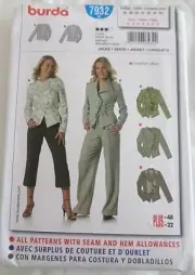 Burda Sewing Pattern 7932 '3 Versions of a Jacket' Sizes 10 to 22 Uncut