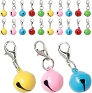 WEKAMOS 20pcs Cat Bells Collar Charms Colorful Pet Collar Bells Kitten Puppy Loud Bell Pendant with Clasps for DIY Craft Decorations