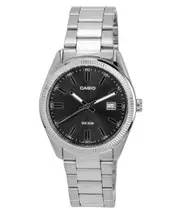 Casio Stainless Steel Black Dial Japan Mov't Quartz MTP-1302D-1A1 50M Mens Watch