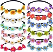 12 Pcs Multicolor Lady Girl Fashion Flower Crown Floral Garland Headbands for Festival Wedding Party