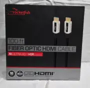 Rocketfish 100ft 4K UltraHD Fiber Optic HDMI Cable with HDR Compatibility