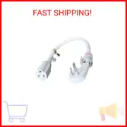 FIRMERST 1875W Low Profile Flat Plug 1ft Extension Cord 14AWG 15A White