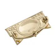 3321 Cabinet Pull Handle Sheet Brass Edwardian Polished Brass H48xW100