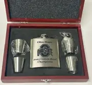 OHIO STATE 2025 COTTON BOWL CHAMPIONS 6 OZ FLASK GIFT SET WITH PRESENTATION BOX