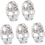 SOESFOUFU 10Pcs Skull Rhinestones Nail Decals for Halloween Nail Art Stickers DIY Manicure Gems for Nails Sparkling Gems for Crafting and Nail Decoration