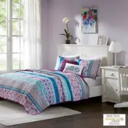 Intelligent Design Adley Reversible Quilt Set with Throw Pillows