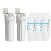 SimPure 2Pack Whole House Water Filter Housing 6pc PP String Sediment Filtration