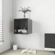 Floating Cube Storage Shelf Unit Wall Display Shelves Bookshelf High Gloss Grey