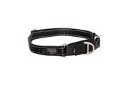 X-Large Black Dog Webbed Control Collar by Rogz 45cm to 70cm