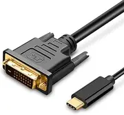 UPGROW USB-C to DVI Cable - 6FT, Black, Supports 4K@30Hz, Compatible with MacBook Pro, Surface Book 2, Dell XPS 13, Galaxy S10, Monitors, Projectors