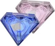 HONITANO 2Pcs Diamond Shape Eyelash Packing Boxes Stylish False Eyelash Holders with Seal for Storage and Decoration