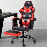 ALFORDSON Gaming Chair Office Massage Computer PU Leather Black & Red