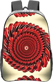 [DRTGEDS] Flower Vortex Spiral Basics Transparent Backpack,Pvc Material With Ruinforced Shoulder Straps,Clear Bag For Adult