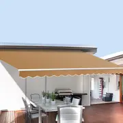 2.5Mx2M InstaHut Folding Arm Awning Manual Retractable Sunshade Beige