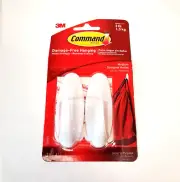3M Command 2 Medium Designer HOOKS 4 Adhesive STRIPS Multi-Use new