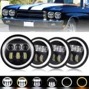 4pcs Chrome 5.75 inch LED Headlight Hi-Lo Beam For (for: Chrysler)
