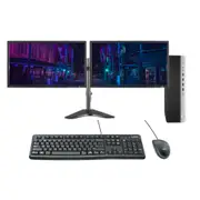 HP 800 G3 SFF Bundle Desktop PC i7-6700 4.0GHz 256GB 8GB RAM Windows 11 Dual 24" Monitor - Refurbished