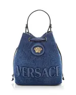 Versace La Medusa Denim Bucket Bag