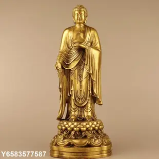【熱賣精選】阿彌陀佛銅像銅西方三圣佛像家居南無阿彌陀佛釋迦牟尼神像擺件