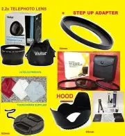 22pcs SET: 2.2x TELEPHOTO LENS 52mm+ADAPTER RING to CAMERA NIKON COOLPIX P80 52