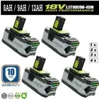 18V 8Ah 9Ah 12Ah Battery For Ryobi P108 ONE+ Plus P107 RB18L50 High Capacity