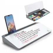 Small Desktop Glass Whiteboard Dry-Erase-Board - Computer Keyboard Stand Whit...