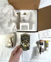 SCHLAGE Residential Electronic Deadbolt BE365 CAM 505 C-Keyway Bright Brass