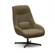 Celida swivel armchair in dark green shearling