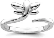 [JewelryWeb] 925 Sterling Silver Polished Dragonfly toe ring-toe ring for Women