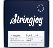 Stringjoy BAL14B Baritone Signatures Nickel Electric Guitar Strings, (Balanced Medium Gauge, 14-64)