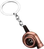 [Generic] OnlyYou.X Turbo Keychain with Key Ring Turbo Style Key Chain Tag For Keys Backpacks and Luggage Auto Parts Metal Red Bronze, Red Bronze