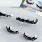 Fluffy Natural Faux Mink Lashes False Eyelashes Russian Strip Lashes D Curl