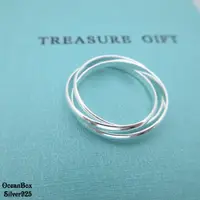 在飛比找momo購物網優惠-【海洋盒子】質感三環設計925純銀戒指(925純銀戒指.可調